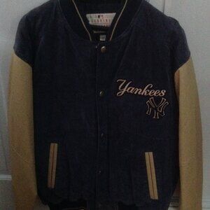 Yankees Men Authentic Large Leather & Suede Team Coat - Never Worn